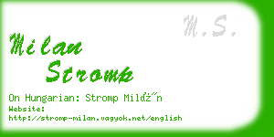 milan stromp business card